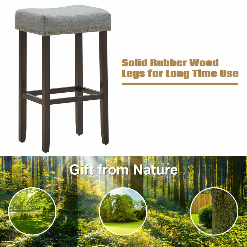 Modernt 2-pack barstolar utan ryggstöd i grått