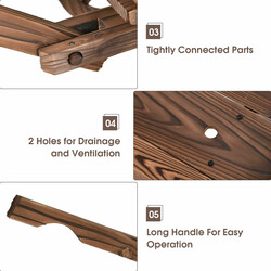 Trädgårdsvagn i trä med fyra hjul brun 120 cm