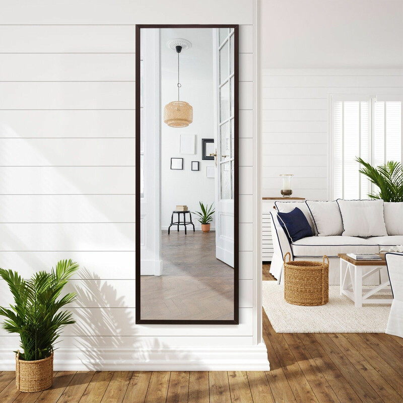 Höj- och sänkbar dörrspegel brun 36,5 x 107 cm