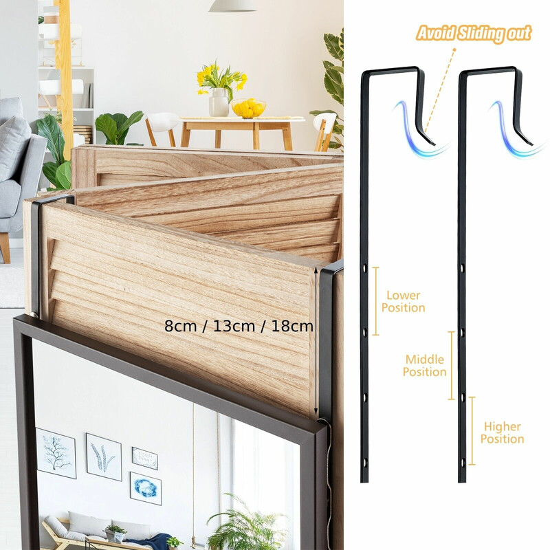 Höj- och sänkbar dörrspegel brun 36,5 x 107 cm