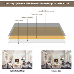 Höj- och sänkbar dörrspegel brun 36,5 x 107 cm