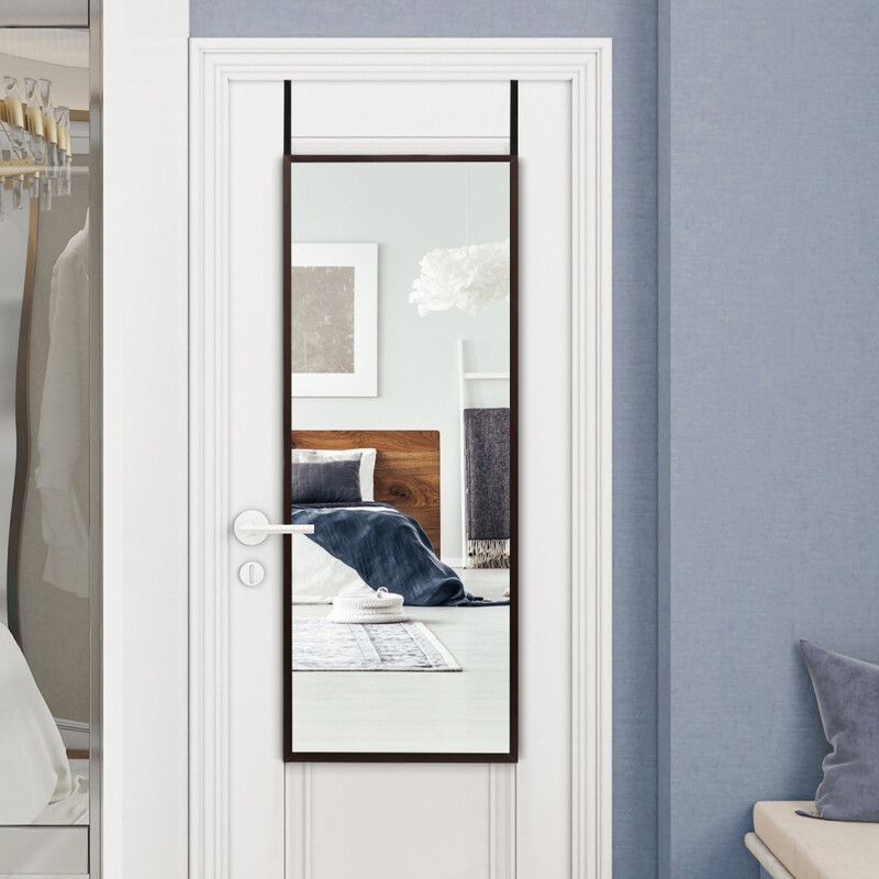 Höj- och sänkbar dörrspegel brun 36,5 x 107 cm