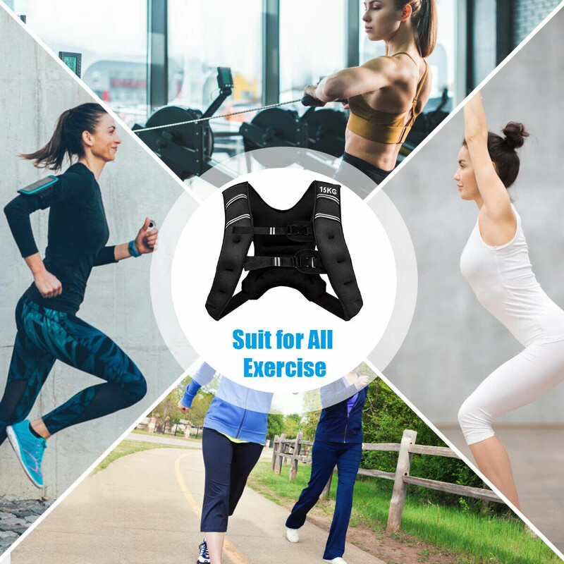 15 kg viktväst med reflexband och justerbara remmar