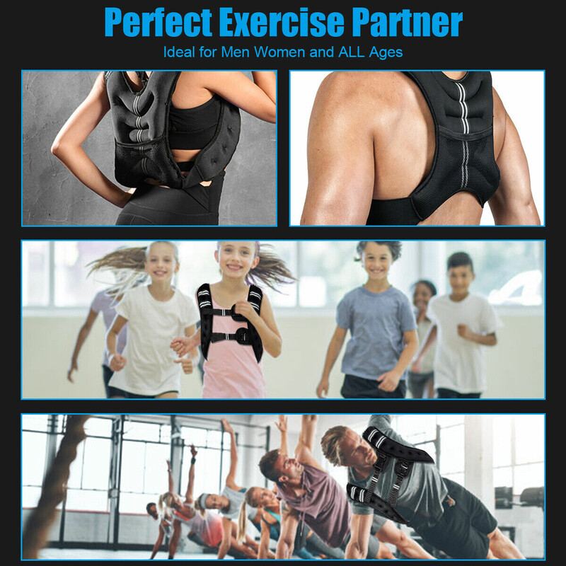 15 kg viktväst med reflexband och justerbara remmar