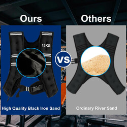 15 kg viktväst med reflexband och justerbara remmar