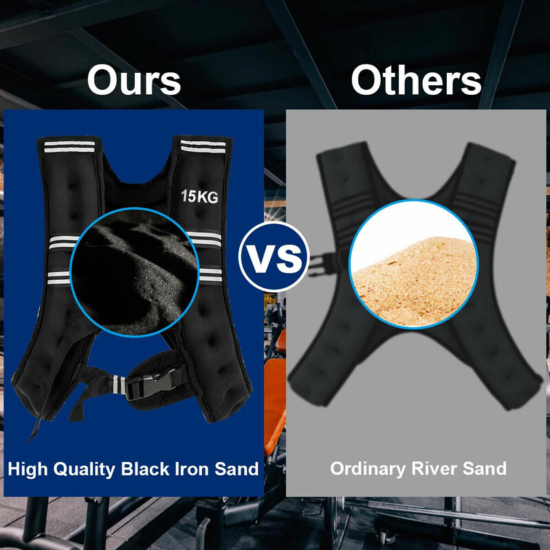 15 kg viktväst med reflexband och justerbara remmar