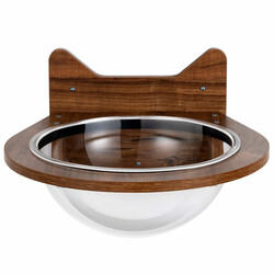 Väggmonterad kattbädd med transparent kupol och trämaterial