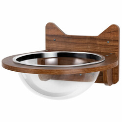 Väggmonterad kattbädd med transparent kupol och trämaterial