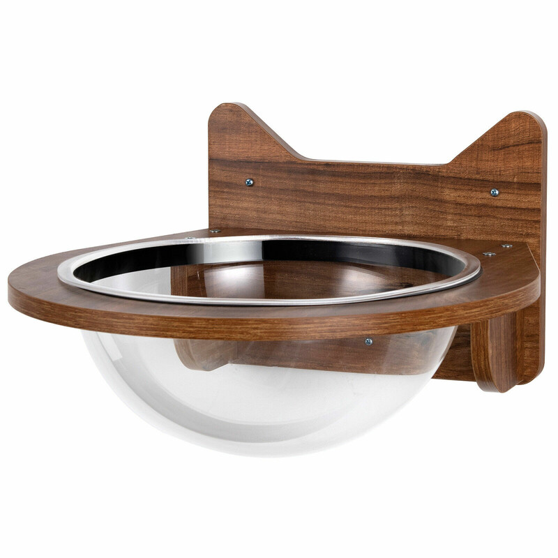 Väggmonterad kattbädd med transparent kupol och trämaterial