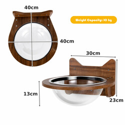 Väggmonterad kattbädd med transparent kupol och trämaterial