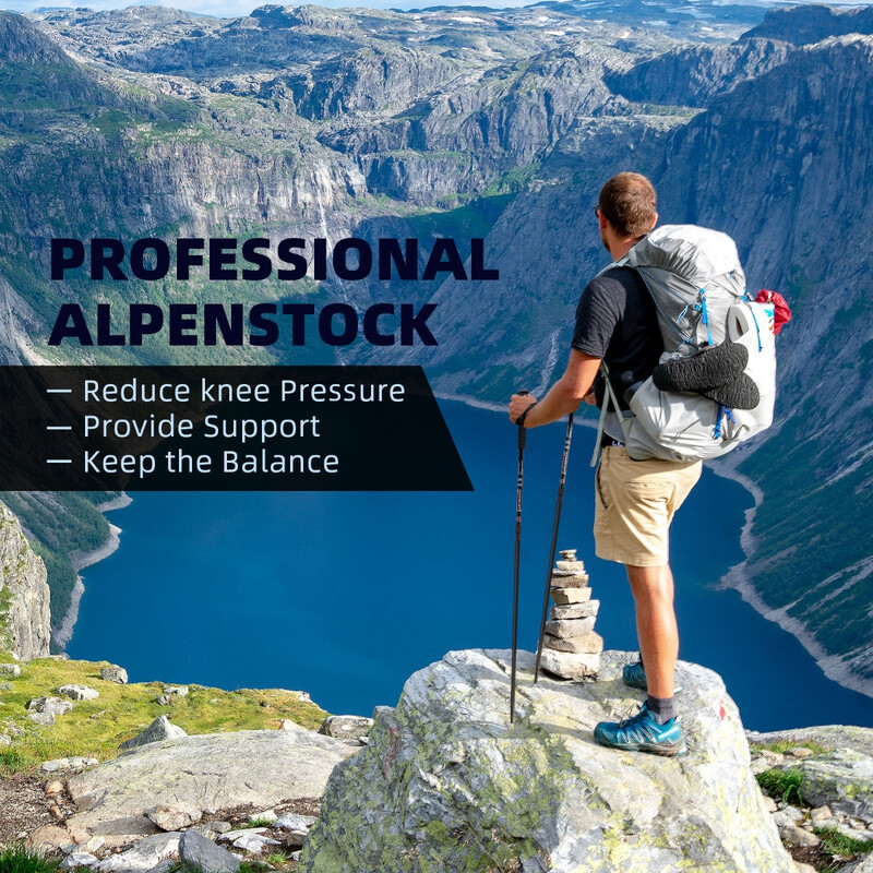 Justerbara vandringsstavar 2-pack 66-137 cm svart aluminium