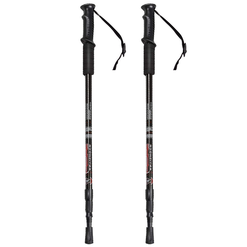 Justerbara vandringsstavar 2-pack 66-137 cm svart aluminium
