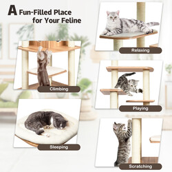 Kattklätterträd 175 cm med klöspelare och krypin