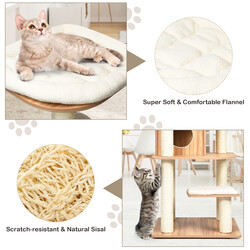 Kattklätterträd 175 cm med klöspelare och krypin