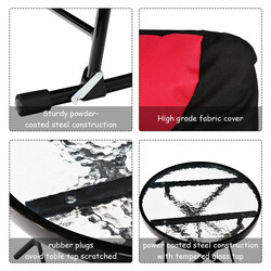 3-delad gungstolssats med sidobord för trädgård röd/svart