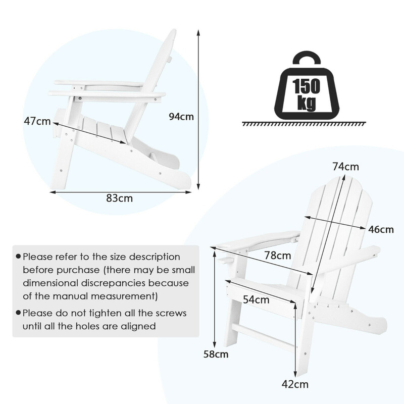 Adirondackstol vit med mugghållare för utomhusbruk