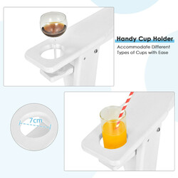 Adirondackstol vit med mugghållare för utomhusbruk