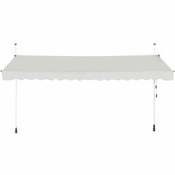 Balkongmarkis utan borrning UV-beständig justerbar beige 395 cm