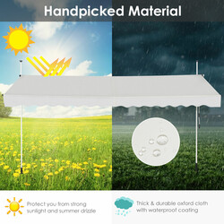 Balkongmarkis utan borrning UV-beständig justerbar beige 395 cm