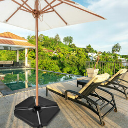 Svart parasollstativ för balkong och utomhusbruk 90x90x10cm