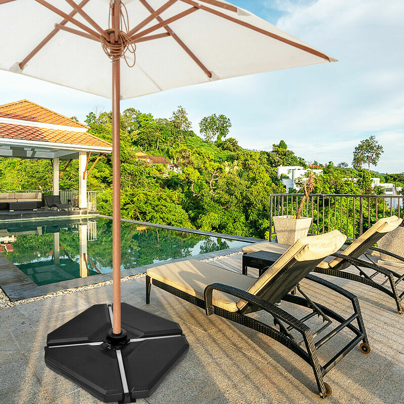 Svart parasollstativ för balkong och utomhusbruk 90x90x10cm