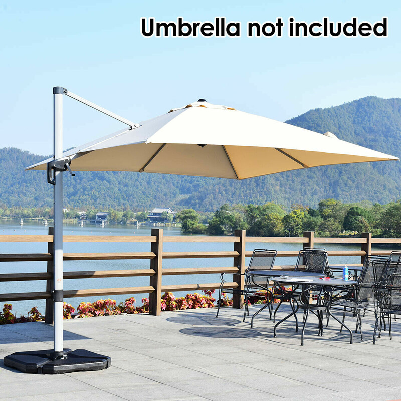 Svart parasollstativ för balkong och utomhusbruk 90x90x10cm