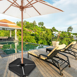 Svart parasollstativ för balkong och utomhusbruk 90x90x10cm