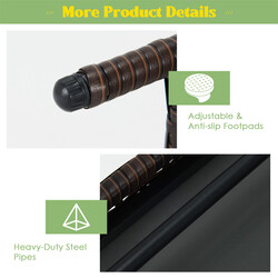 Hopfällbart soffbord för utomhusbruk med PVC-skiva brun