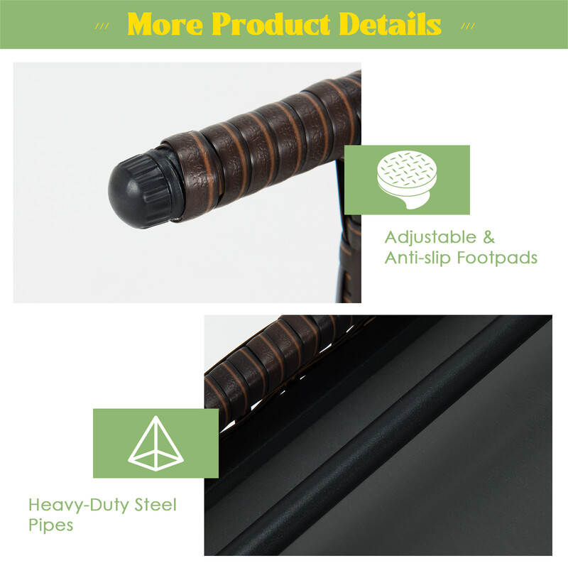 Hopfällbart soffbord för utomhusbruk med PVC-skiva brun