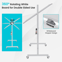 Magnetisk dubbelsidig whiteboard med hjul för hem och kontor
