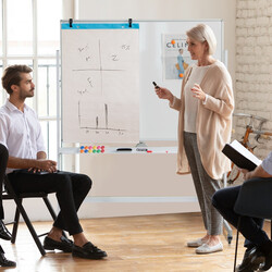 Magnetisk dubbelsidig whiteboard med hjul för hem och kontor