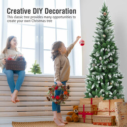 Frostad julgran med metallstativ och 630 grenar 180 cm