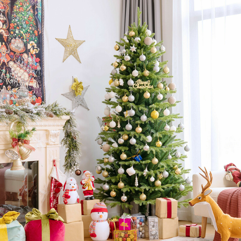 Naturtrogen konstgran 180 cm med 1462 grenar och metallfot