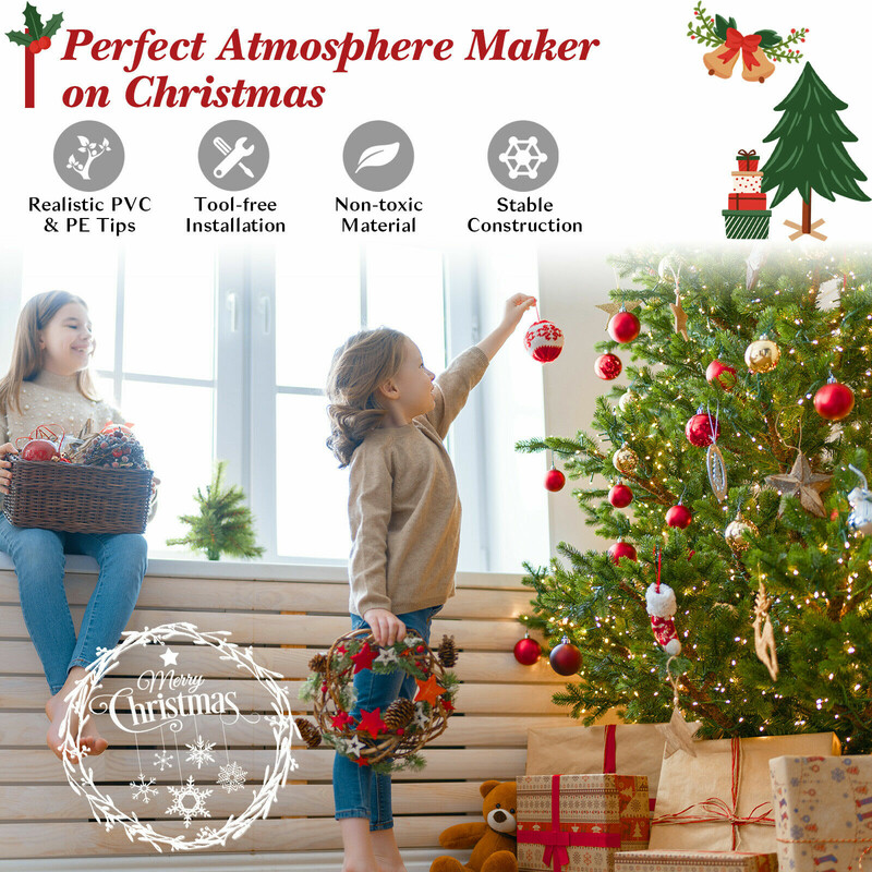 Naturtrogen konstgran 180 cm med 1462 grenar och metallfot