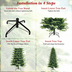Naturtrogen konstgran 180 cm med 1462 grenar och metallfot