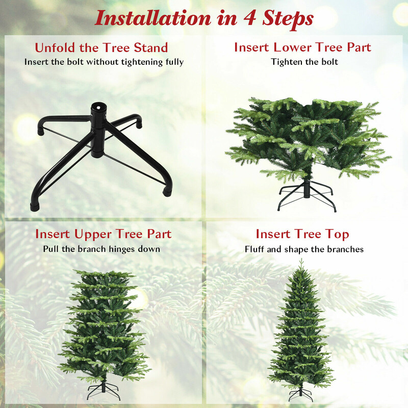 Naturtrogen konstgran 180 cm med 1462 grenar och metallfot