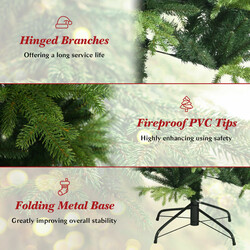 Naturtrogen konstgran 180 cm med 1462 grenar och metallfot