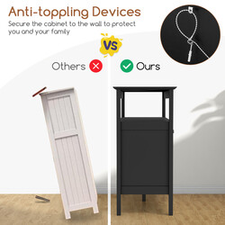 Modernt svart buffetskåp med vinställ och förvaring