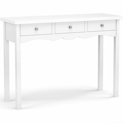 Konsolbord med 3 lådor för hemarbete vit 100x32x75 cm