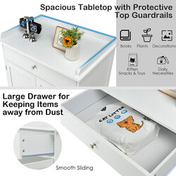 Modern vit kattlådeskåp med låda och två dörrar