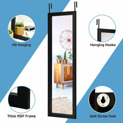 Helkroppsspegel med justerbara krokar för sovrum