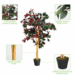 Stor konstgjord ficusväxt i kruka 120 cm grön