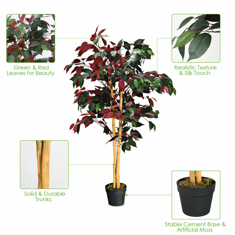 Stor konstgjord ficusväxt i kruka 120 cm grön