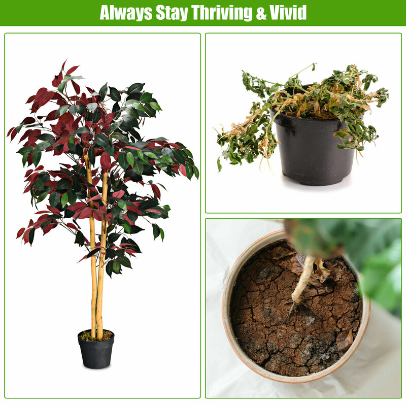 Stor konstgjord ficusväxt i kruka 120 cm grön