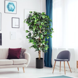 Konstgjord ficusväxt 180 cm med naturlig stam och 1008 blad