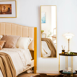 Höj- och sänkbar helkroppsspegel med guldram 37x120 cm