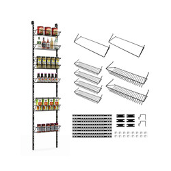 Höj- och sänkbar dörrhängd kryddhylla med sex korgar