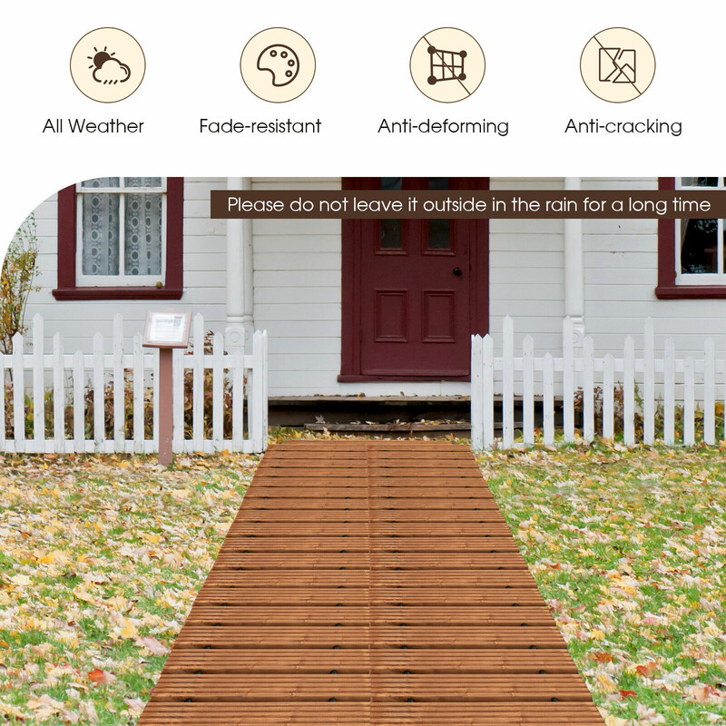 Rullbar väderbeständig trägångväg för utomhusbruk 245x43 cm