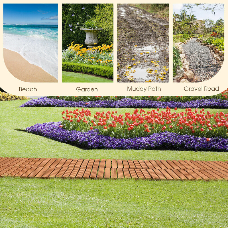 Rullbar väderbeständig trägångväg för utomhusbruk 245x43 cm