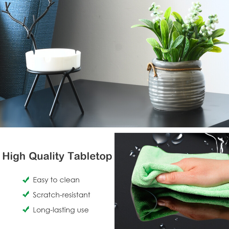 Sängbord med tre hyllor i svart MDF 40x40x61 cm